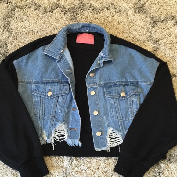 Sweatshirt Jean Jacket - Picture 1 of 4